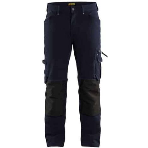 Pantalon de travail X1900 artisan stretch 4D sans poches flottantes 1989 - Marine foncé/Noir M - FR(44) - SE(C50) - Courtes