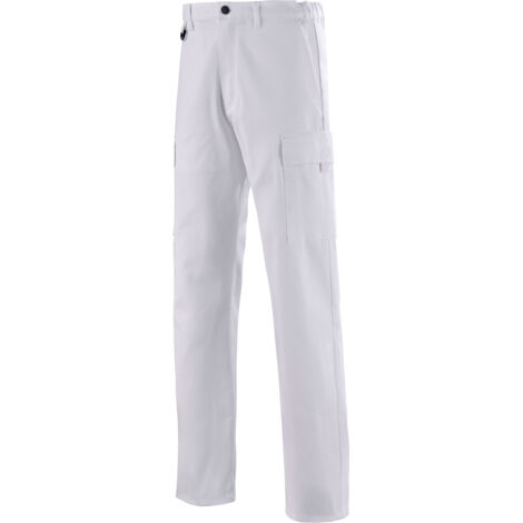 PANTALÓN DE VESTUARIO DE BATALLA 100% ALGODÓN BLANCO 3XL - FR(60-62)