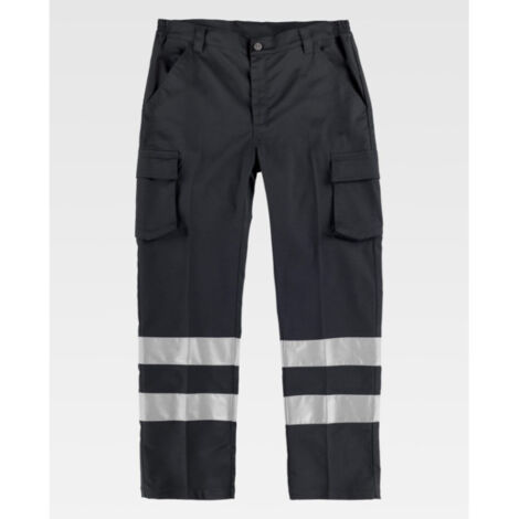 Pantalón de visibilidad realzada con cintas reflectantes de corte estilizado diseño Slim Fit B1437