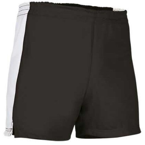 Pantalón deportivo corto bicolor Milan 4/5 niño Negro+Blanco
