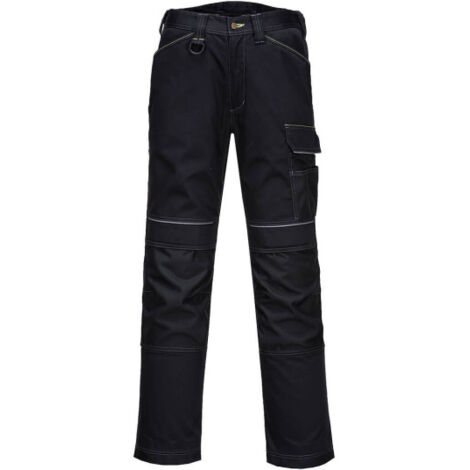 Pantalón elástico de trabajo de alta visibilidad para mujer color negro PW380 30 pulgadas Negro