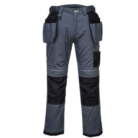 Pantalón elástico de trabajo PW3 con bolsillos de pistolera / Gris Negro / 28