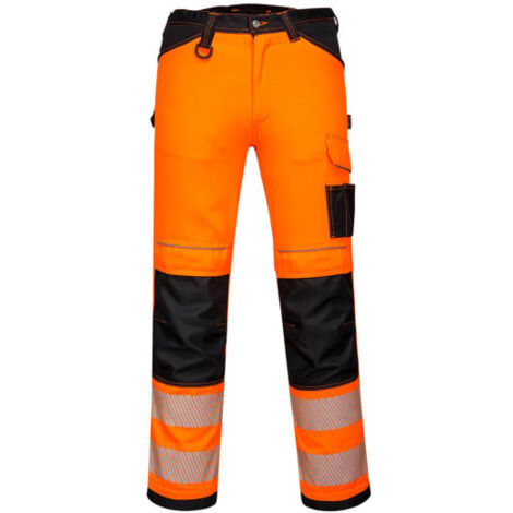 Pantalón elástico y ligero PW3 de alta visibilidad con cintas reflectantes PW303 38 pulgadas Naranja/Negro