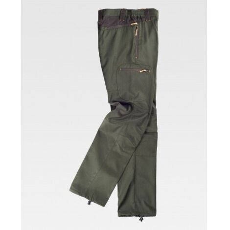 Pantalón en mezcla de viscosa resistente y transpirable WORKTEAM S9880 Sport M Verde Caza/Marron