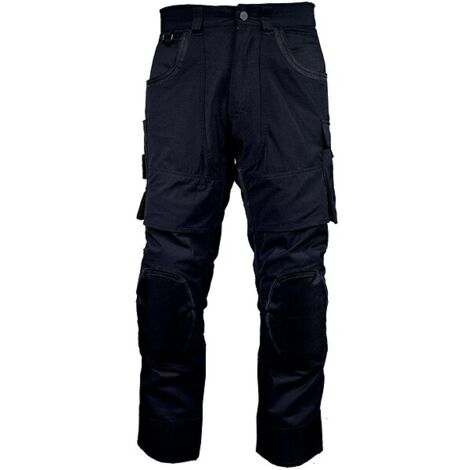 Pantalon ergonomique avec genouillères – Tissu Ripstop déperlant – Renforts Cordura – Taille 44 – Longueur 77cm – Vêtements haute visibilité – Ilkott