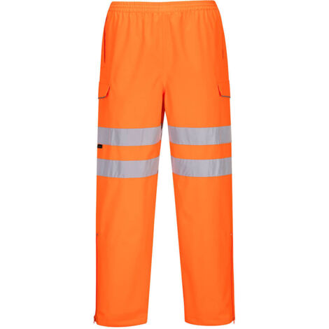 Pantalón Extreme de alta visibilidad cintura elástica sin forro con 2 cintas reflectantes PORTWEST S597 M Naranja