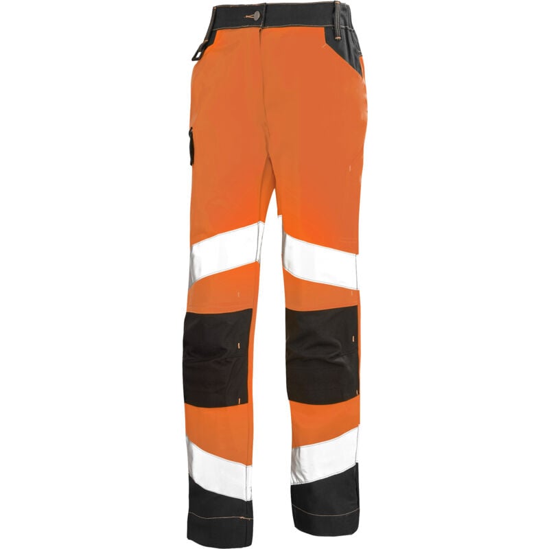 Pantalon femme fluo tech orange fluo/gris charcoal xs - FR(34-36)
