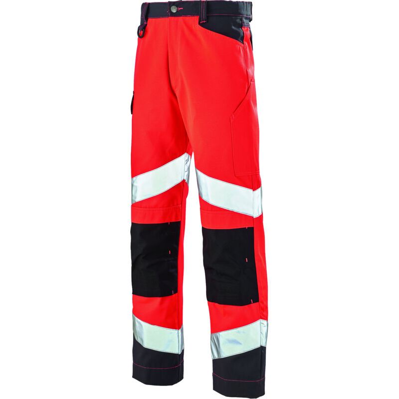 Pantalon fluo tech rouge fluo / gris charcoal haute visibilite Cepovett 22-9082-8267-2235 36/38 (xs)