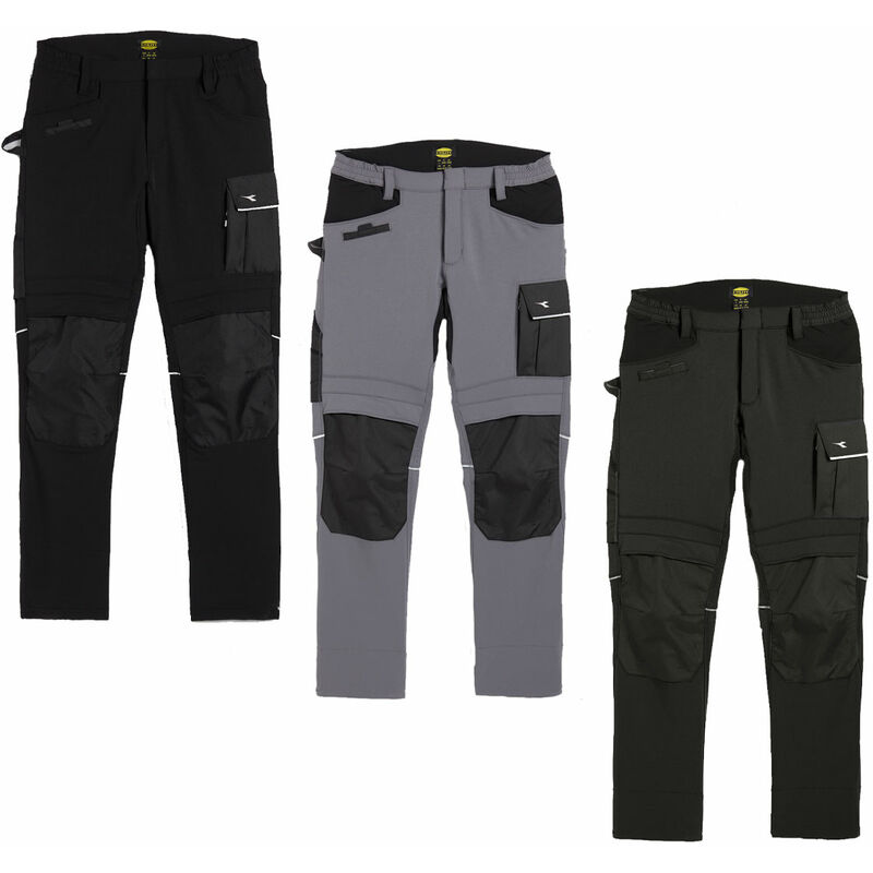 diadora - utility pant carbon pantalon de travail - l - noir - noir