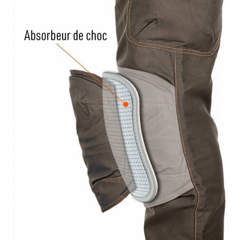 Pantalon de travail Harpoon Multi Confort Bosseur Noisette T.44 - 11659-017
