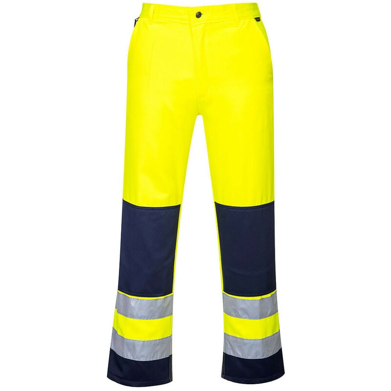 Portwest - Pantalon Haute-Visibilité Séville couleur : Jaune/Marine taille s