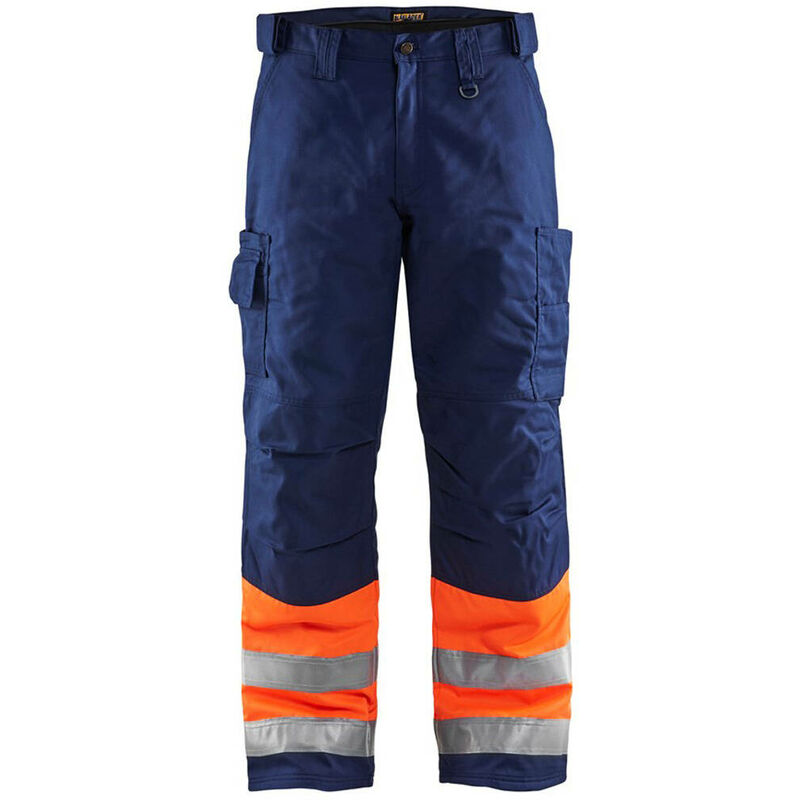 pantalon de travail haute visibilité matelassé blaklader hiver orange / marine 54 - orange / marine