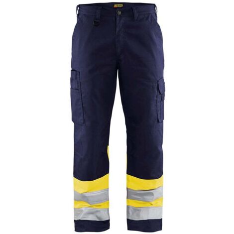 Pantalon haute visibilité multipoche Blaklader classe 1 Marine / Jaune 46