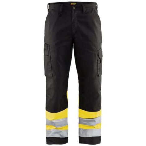 Pantalon haute visibilité multipoche Blaklader classe 1 Noir / Jaune 40