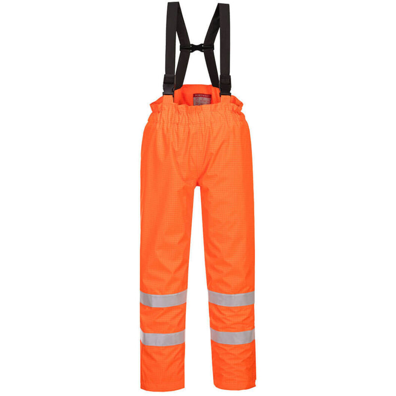 Portwest - Pantalon Bizflame Rain doublé Hi-Vis fr Antistatique Orange xl - FR(50-52) - UK(40-41)