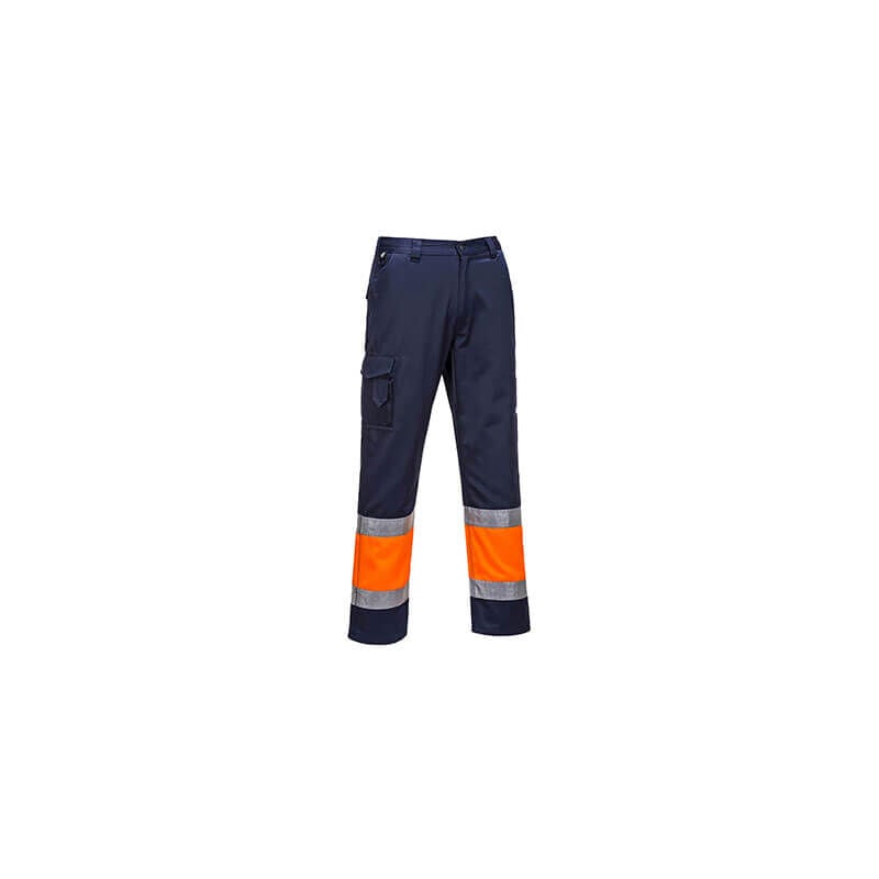 Pantalon combat Hi-Vis Bicolore Coton 190g Orange/Marine s - FR(38-40) - UK(30-32)