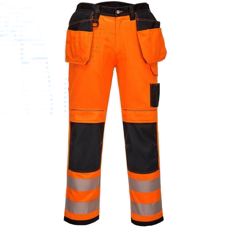 Pantalon hv PW3 poches flottantes couleur : Orange/Noir taille 60/62 Portwest