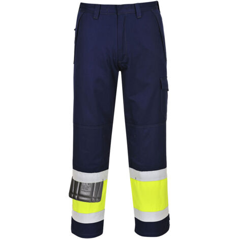 Pantalon Hi-vis Modaflame Couleur : Jaune/marine Tal Taille Xxl - Portwest