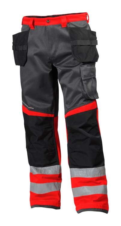 

Helly Hansen Workwear - Pantalón Hi-Vis para construcción Alna Class 1 Helly Hansen 77412 | C46 - Rojo / Gris carbón