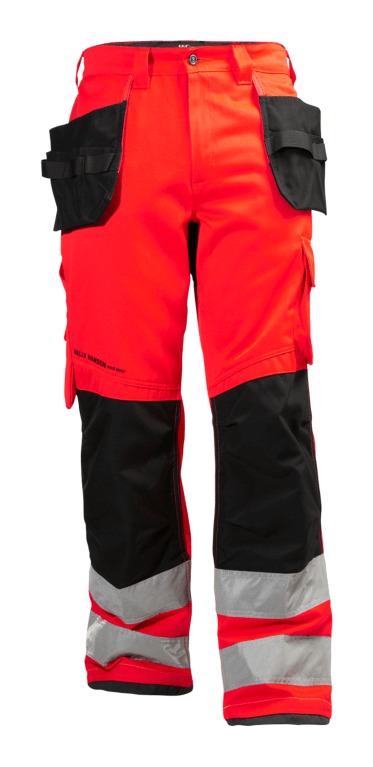 

Helly Hansen Workwear - Pantalón Hi-Vis para construcción Alna Class 2 Helly Hansen 77412 | Rojo / Gris carbón - D96