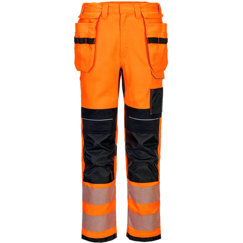 Portwest - Pantalon Holster PW3 fr Hi-Vis Orange/Noir l - FR(46) - UK(36)