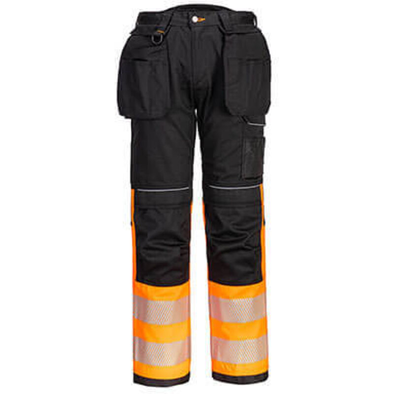 Pantalon Holster PW3 Hi-Vis Classe 1 couleur : Orange/Noir taille 46 Portwest