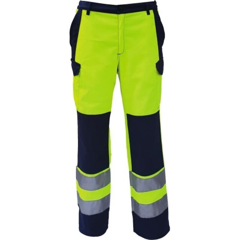 Kiplay - Pantalon haute visibilité jaune fluo/bleu nuit 40