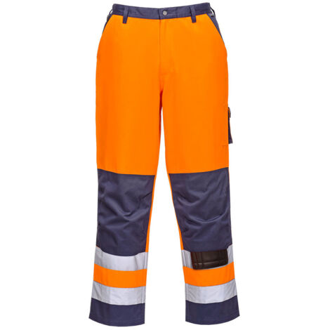 Pantalon HV Lyon couleur : Orange/Marine taille XS - PORTWEST
