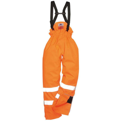 Pantalon ignifugé haute visibilité antistatique Portwest Bizflame Rain FR Orange XXL