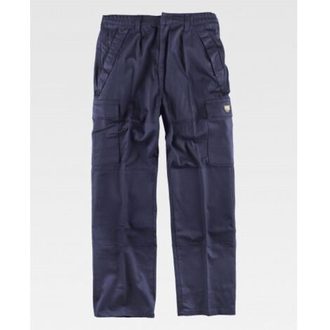 Pantalón ignífugo de algodón con refuerzo en rodillas WORKTEAM B1490 54 Azul marino