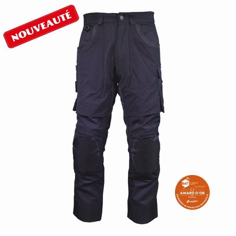 Ilkott - Pantalon Noir Endurance YP95 avec genouillères EJ.87 T.44 YP95L-5959-EJ 87cm-44