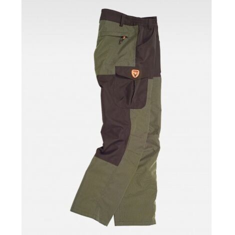 Pantalón impermeable en tejido Oxford y tejido Ripstop anti espinos WORKTEAM S8310 Sport S Verde Caza/Marron