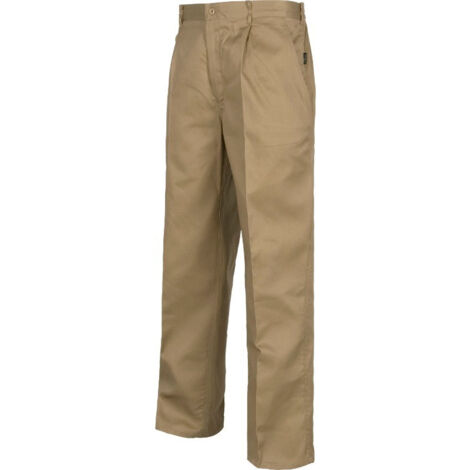 Pantalón Industrial con cierre de botón y bragueta de cremallera WORKTEAM B1402 52 Beige