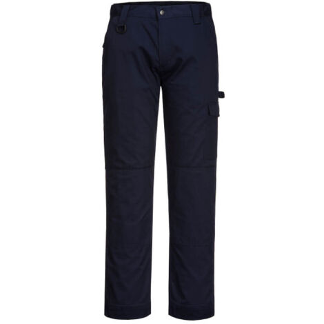 Pantalón industrial tejido Kingsmill Super Work con porta rodilleras Bajos CD884 38 pulgadas Azul Marino