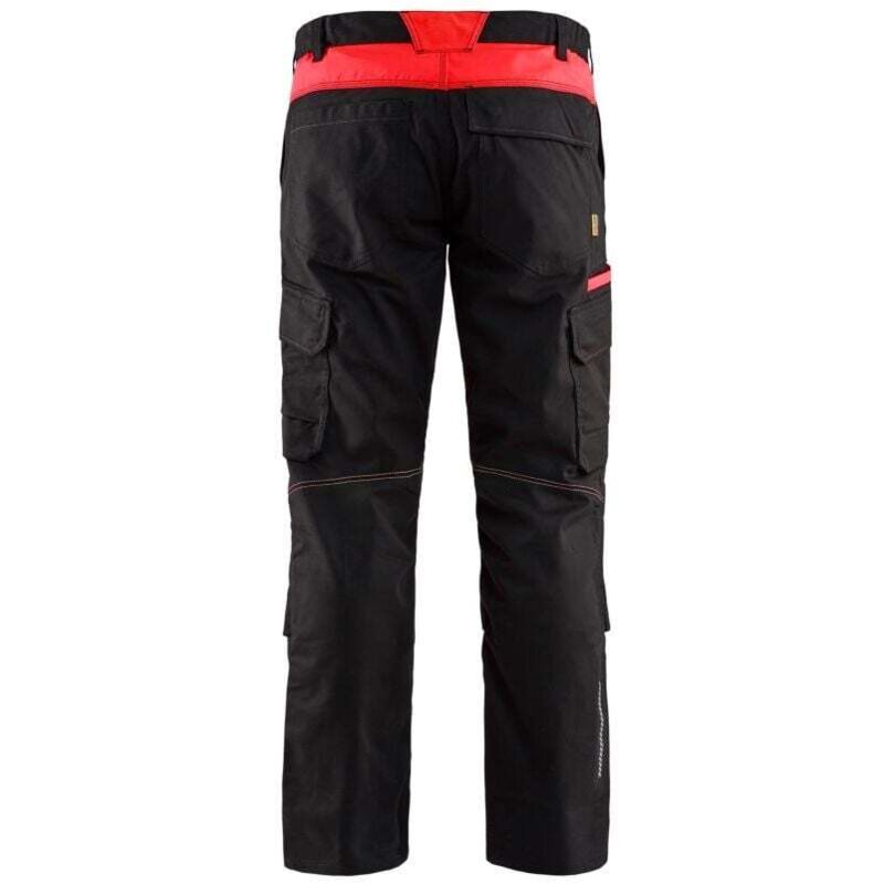 Blaklader - Pantalon industrie avec poches genouillères stretch Noir / Rouge 54