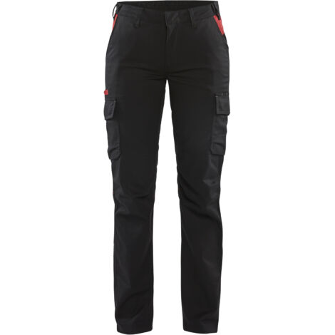 Pantalon industrie stretch 2D femme 7144 - Noir/Rouge S - FR(36) - SE(C34) - Standards