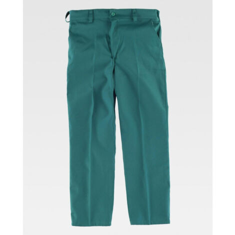 Pantalón infantil recto con bolsos de abertura inclinada WORKTEAM B1406 4 Verde