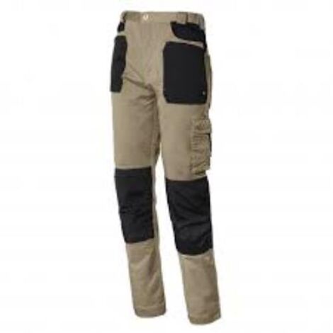 Pantalon ISSALINE stretch en caja beige/negro talla  XXL  8730B