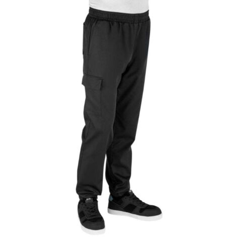 ROBUR - Pantalon De Cuisine GOYAVE Noir - Confortable, Résistant Et Pratique Pour Chefs