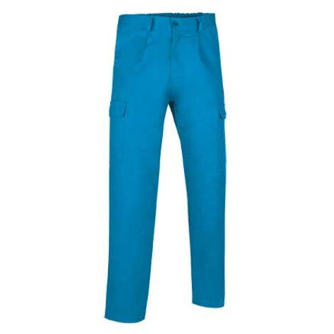 Pantalón largo multibolsillos con pinzas Caster L Azul Cian