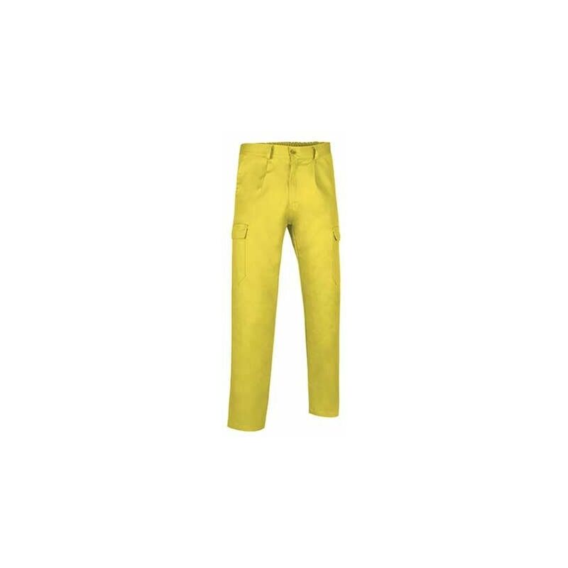 

Pantalón largo multibolsillos con pinzas Caster | M - Amarillo limón - Valento