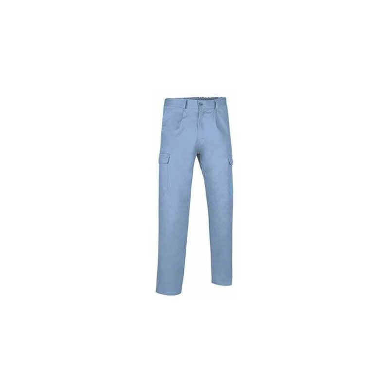 

Pantalón largo multibolsillos con pinzas Caster | L - Azul celeste - Valento