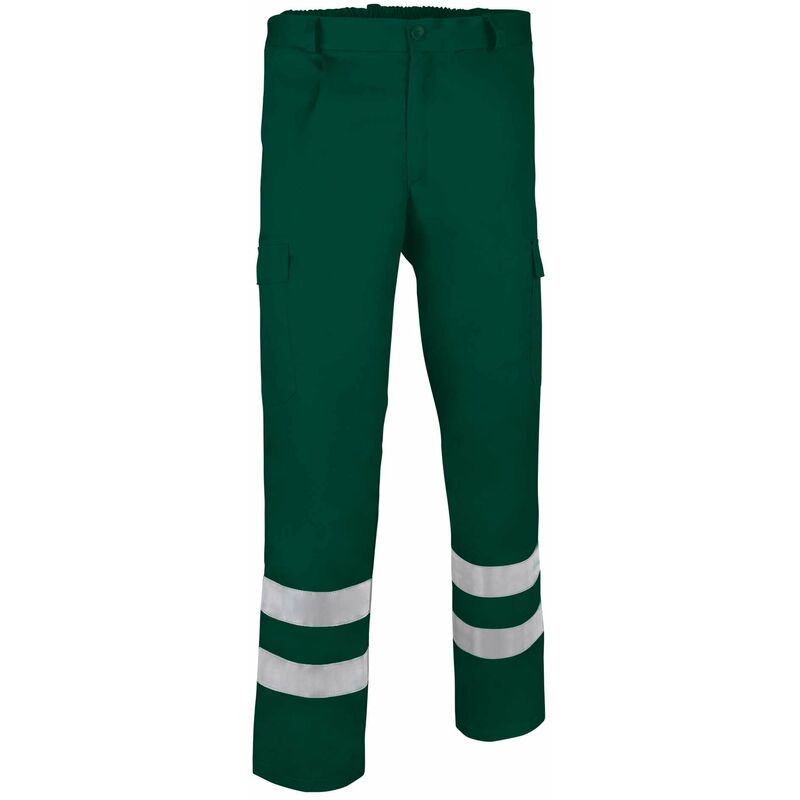 

Pantalón multibolsillos con pinzas retroreflectantes VALENTO Drill | 3XL - Verde botella