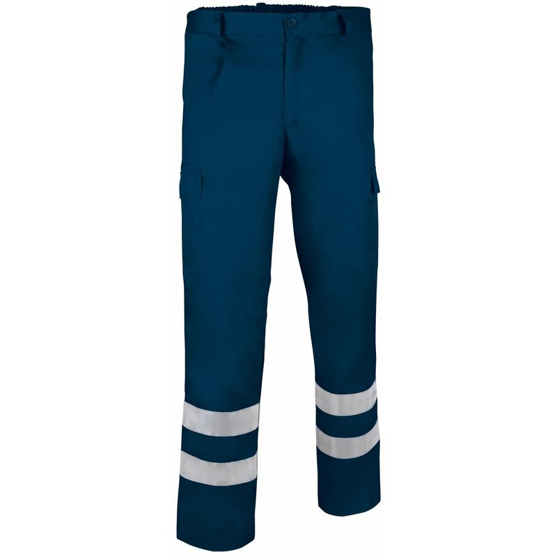 

Pantalón multibolsillos con pinzas retroreflectantes VALENTO Drill | 3XL - Azul Marino