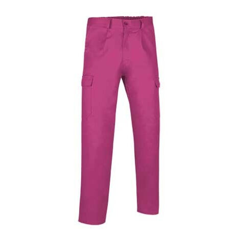 Pantalón largo multibolsillos con pinzas VALENTO Caster M Rosa Magenta