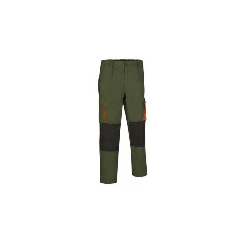 

Pantalón multibolsillos en colores combinados Darko | M - Verde militar / Negro / Naranja fiesta - Valento