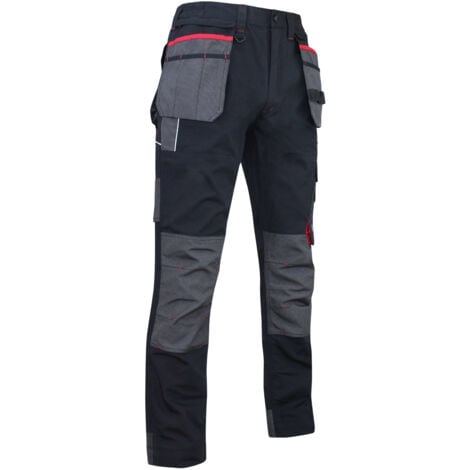 LEBEURRE Pantalon LMA 1378 MINERAI taille 52 noir avec poches outils amovibles et poches genouillères