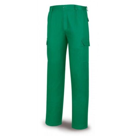 Pantalón MARCA PL 388PV verde poliéster/algodón 200 g. Multibolsillos T-48
