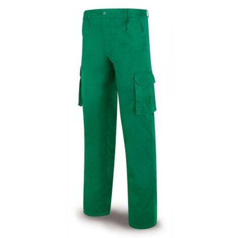 Pantalón MARCA PL TOPLINE 488PTTOPV verde poliester/algodón de 245g Multibolsillo T-38