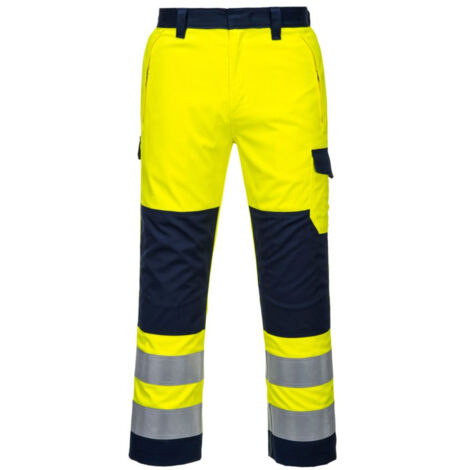 Pantalon Modaflame Haute-visibilité Couleur : Jaune/marine Taille L - Portwest